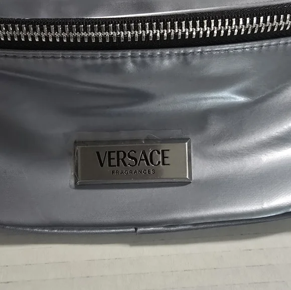 Versace Silver Belt Bag Travel Pouch Fanny Pack Crossbody Designer Unisex Bag - Picture 2 of 10